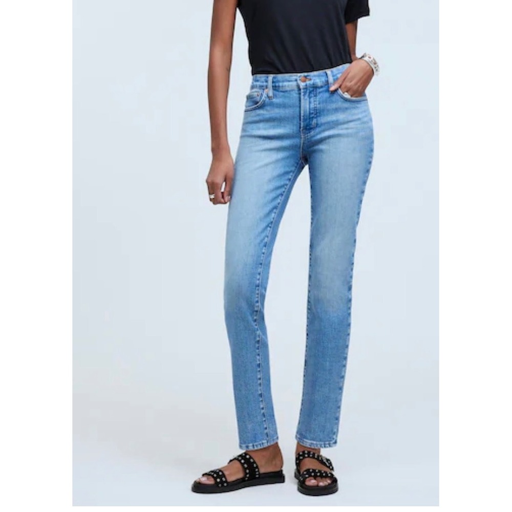 Madewell The Perfect Vintage Jean Light Wash Raw Hem Mom Jeans Womens 32